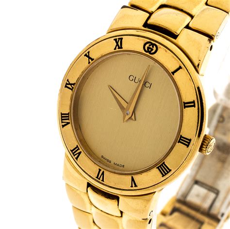 gucci watches solid gold|Gucci watch gold plated.